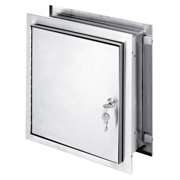 SS Recessed Pass-Thru Specimen Cabinet With Privacy Shield (3.50"-5"Wi